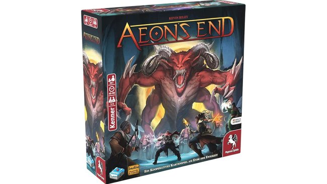 Gezeigt wird die Box des Brettspiels Aeon's End.