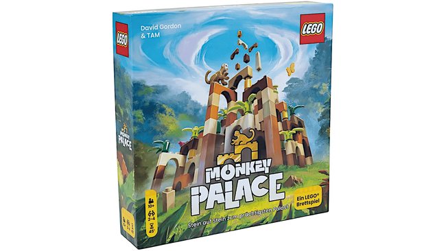 Gezeigt wird die Box des LEGO-Brettspiels Monkey Palace.